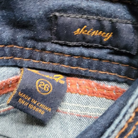 Luxury Women's Denim from Seven7 Copper Studs, Red Stitched Accents - Picture 3 of 16